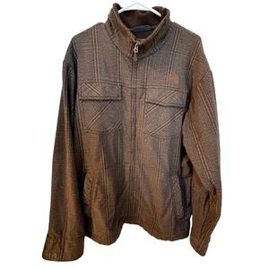 The North Face Mens XL Brown Plaid Apex Softshell Jacket 2007 Vintage